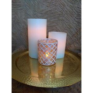 Brass Round Tray/Home Holiday Decor Glam Retro Modern Classic Platter Plate Gold